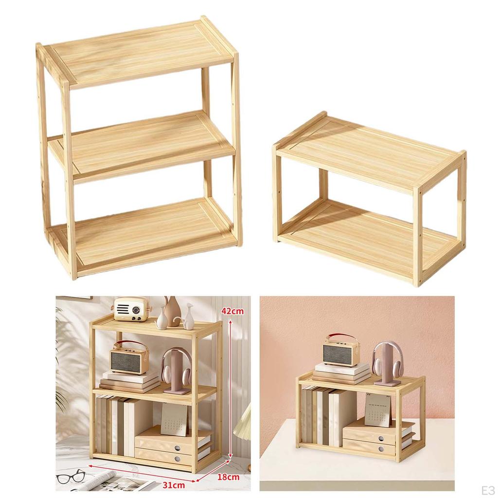 Storage Rack Desk Bookshelf Seasoning Desktop Organizer Tabletop Display Shelf for Men Dresser