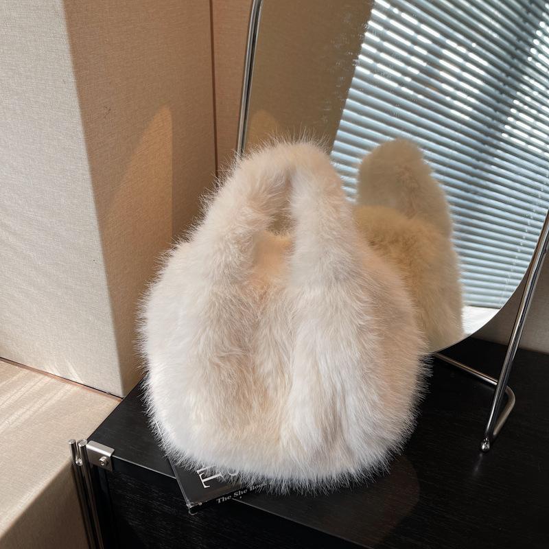 Плюшевая сумка женская осенне-зимняя универсальная новая повседневная пушистая сумочка высокого класса сумка-пельмень