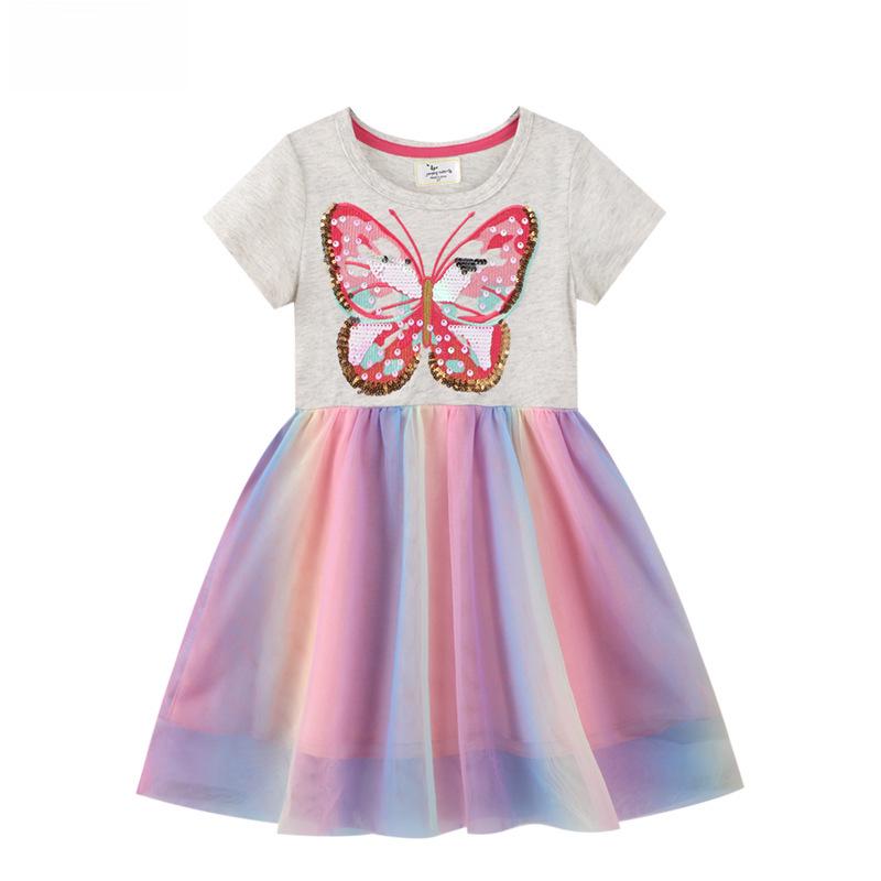 23 новых летних платья принцессы с пайетками и вышивкой из сетки для девочек