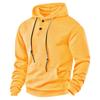 Men Hoodie Jacquard Texture Hooded Drawstring Long Sleeve Pullover Tops with Front Pocket Solid Color Spring Autumn Tops