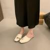 Модные оригинальные шлепанцы Женские туфли-мюли с квадратным носком 2025 Лето Новинка Натуральная коровья кожа Женские модные уличные шлепанцы