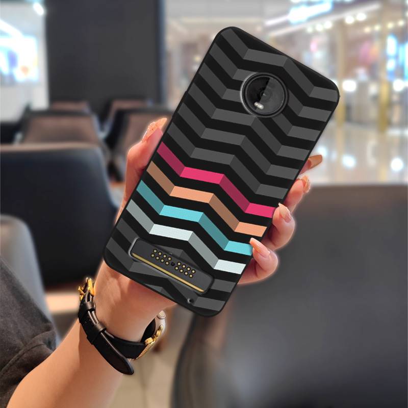 Защитный противоударный чехол для телефона для MOTO Z4 Play, грязеотталкивающая задняя крышка, граффити, мультяшный, ударопрочный, полностью облегающий TPU