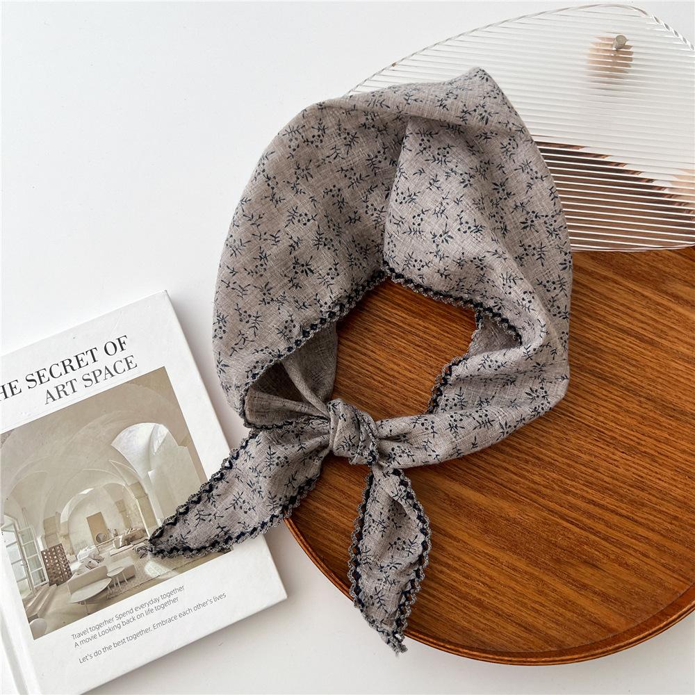 Spring/Summer Fashion Floral Cotton-ramie Hijab Outdoor Breathable Wraps Women’s Knitting Versatile Print Scarf