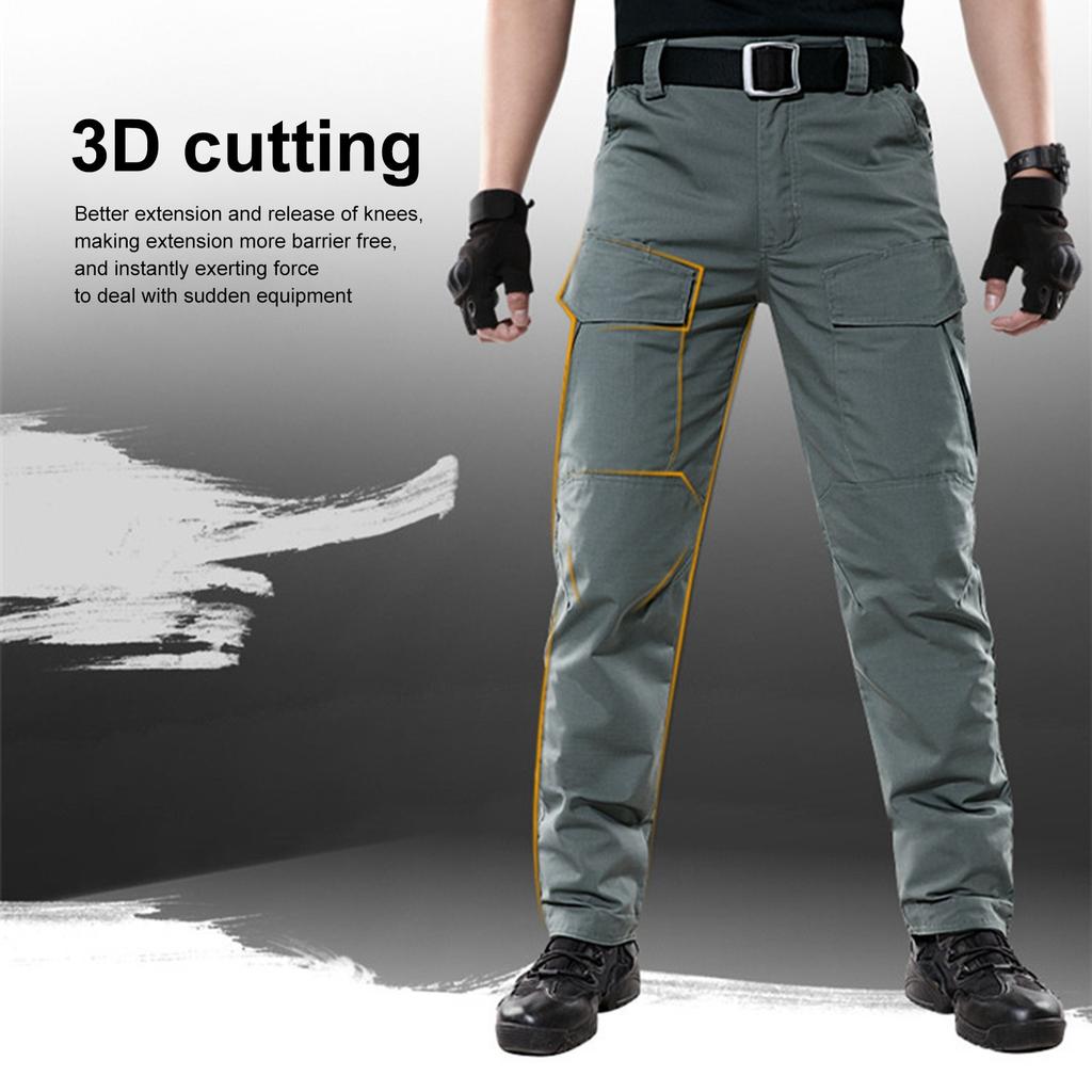 Outdoor Typo Pants Thin Breathable Men's Camouflage Pants Slim-fitting Trousers Military Fans Training Multi-bag Work Pants