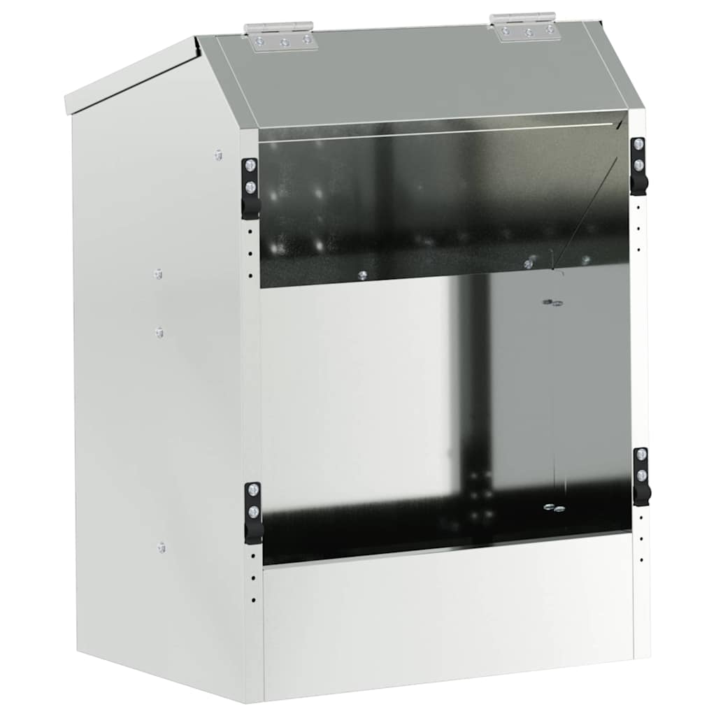 Rabbit Feeder Silver 33.5 x 25.5 x 45.5 cm Galvanized Steel