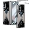 Гальванический кожаный чехол для телефона для Samsung Galaxy Z Fold 6 5 4 3 Fold6 Fold5 Fold4 Fold3 5G Жесткий защитный чехол-пленка