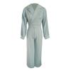 Женский деловой комбинезон с плиссировкой, рукавами-фонариками, отложным воротником, V-образным вырезом, декором из страз и пряжкой, широкими штанинами