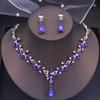 Fashion Pendants Necklace Earrings Sets for Women Flower Jewelry Set Bridal Wedding Choker Necklace Set Accessories