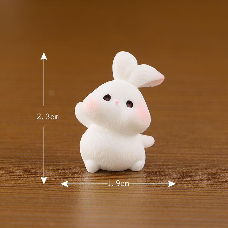 Micro Landscape Creative Cute Bunny Family Animal Doll Decoration Accessories Mini Table Top Resin Ornaments Decoration Crafts