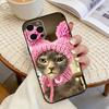 Забавный чехол для телефона с кошкой Pet Cat Funny-Y для iPhone 17, 16, 15, 14, 13, 12, 11 Plus, Pro Max, Другие Мягкий Черный Чехол