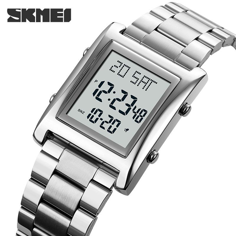 SKMEI 1812 Men's Steel Square Dial Electronic Watch Luxury Business Countdown Waterproof Sports Digital Watch relgios masculino