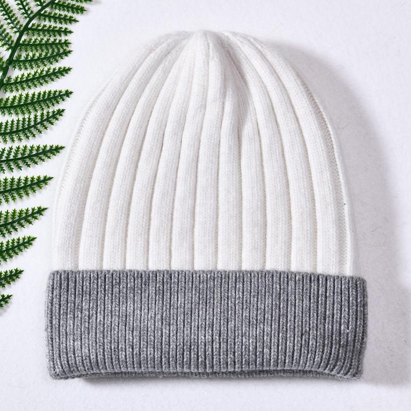 Autumn and winter new rabbit velvet splicing soft and comfortable men's and women's warm wool hats soft waxy knitted hats
