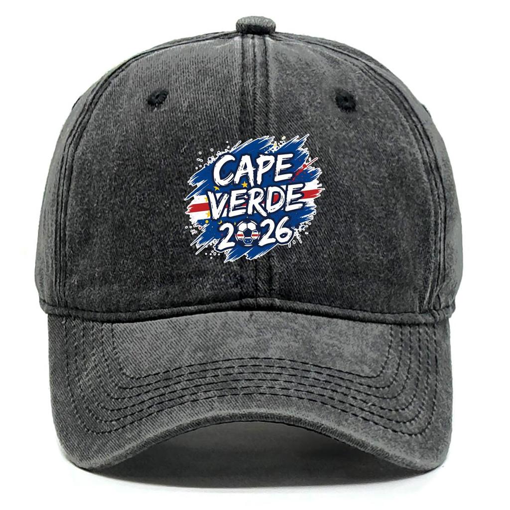 Бейсболка Snapback с принтом флага "КАБО-ВЕРДЕ" 2026 Футбол, Регулируемая Кепка от солнца, Ретро, Простая, Всесезонная, Свободная, Папина кепка