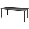 VidaXL Garden Table Black 190 X 90 X 74 Cm Aluminium and Glass