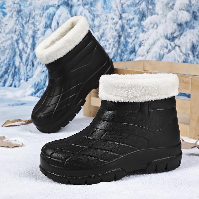 Сапоги для дождя мужские зимние бархатные теплые для рыбалки водонепроницаемые износостойкие сапоги для мужчин кухня шеф-повар труд страхование нескользящая резиновая обувь