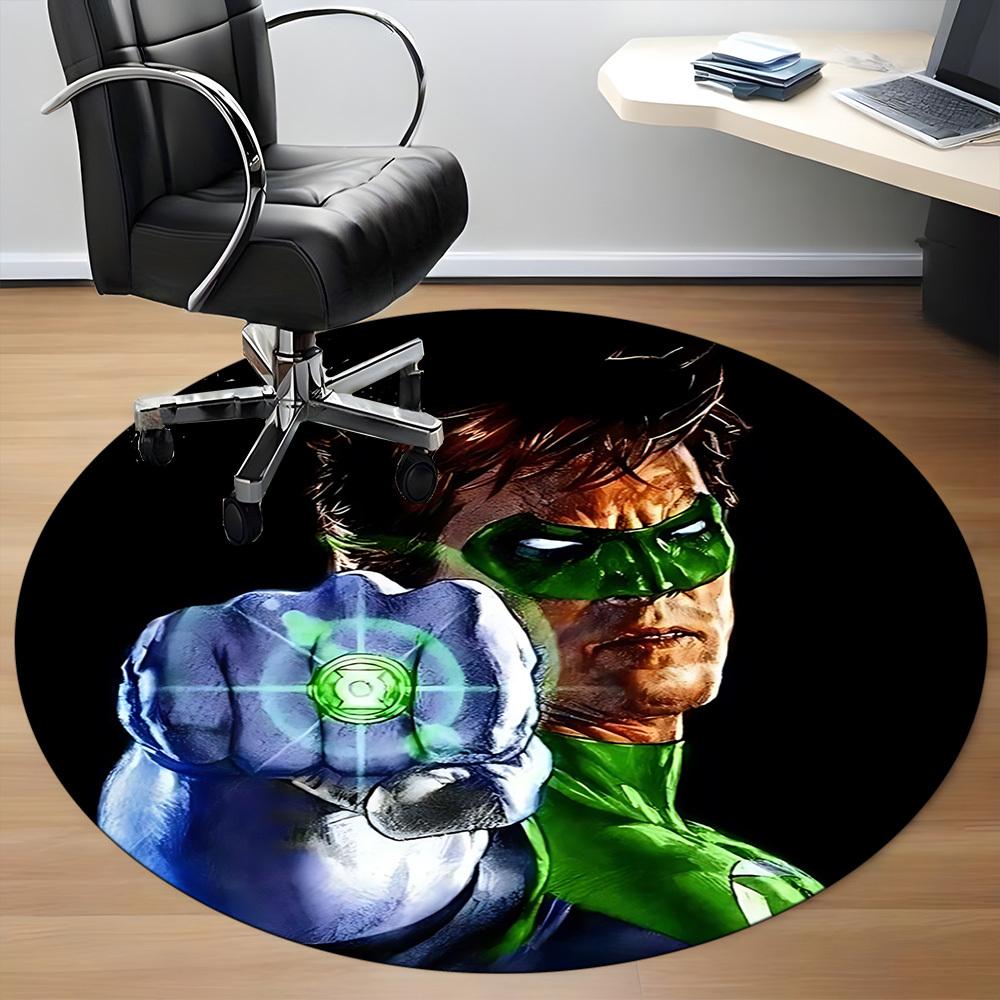 1pc Green Lantern, Superhero Chair Carpet for Office Non-Slip, Indoor Non-Slip Washable Carpet, Non-Shedding Mat For Office yy251030077