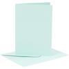 Double Cards and Envelopes - Light Blue - 10.5 X 15 Cm - 12 Pcs - Heavy Cardstock - Gummed Envelope