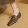 Мода 2025 Мода Квадратный носок Женские Мягкая Натуральная Кожа Низкий каблук Слипоны Однотонные Большой размер 34-40 Повседневная Уличная Обувь Ручной работы