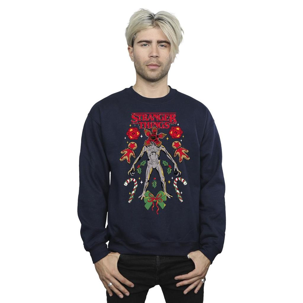 Netflix Mens Stranger Things Christmas Demogorgon Sweatshirt