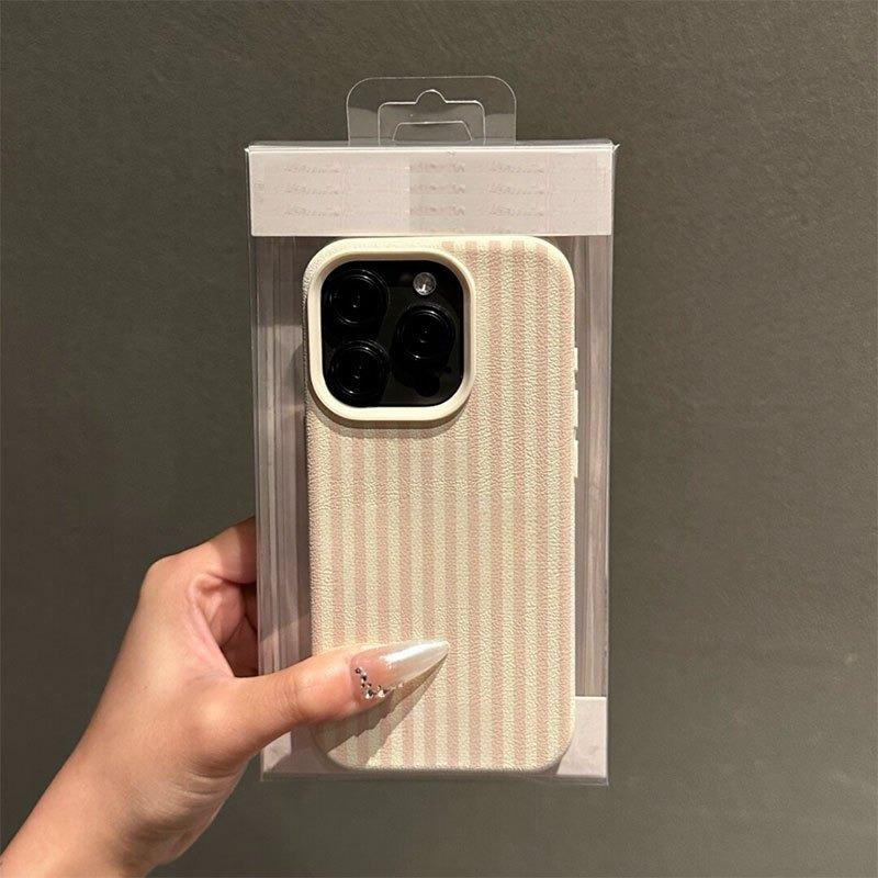 Розово-белый полосатый чехол для телефона для iPhone 17 Pro 16 15 14 13 12 14 Pro Max Air 16E X XR XS Max Plus Мягкий чехол из ТПУ