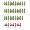 Yousheng 30/45Pcs Artificial Norfolk Pine Branch Christmas Red Berry Picks Faux Greenery Stem DIY Crafts Vase Garland Wreath Holiday Party Decoration