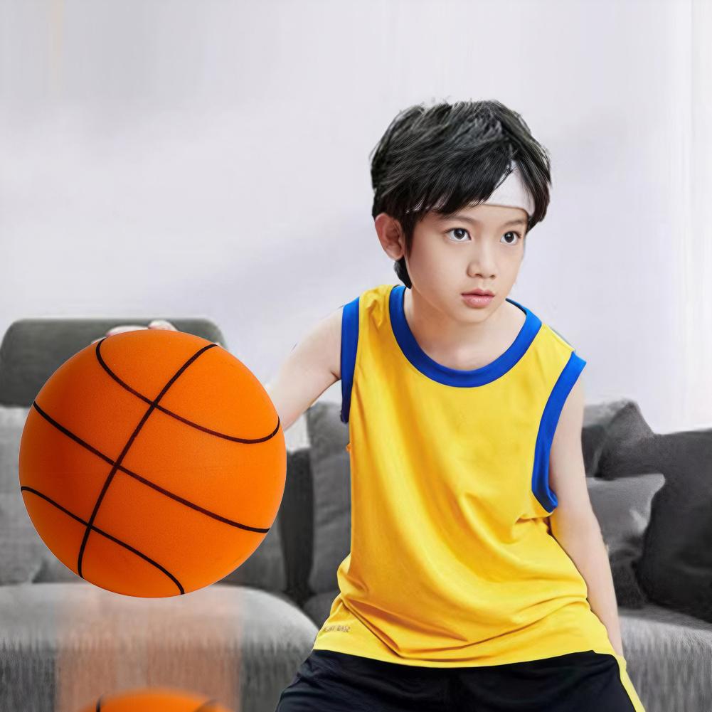 Indoor Silent Basketball Sports Bouncy Balls 18/21/24cm High Density Foam Material Kids Adults Ball Training With Portable Net