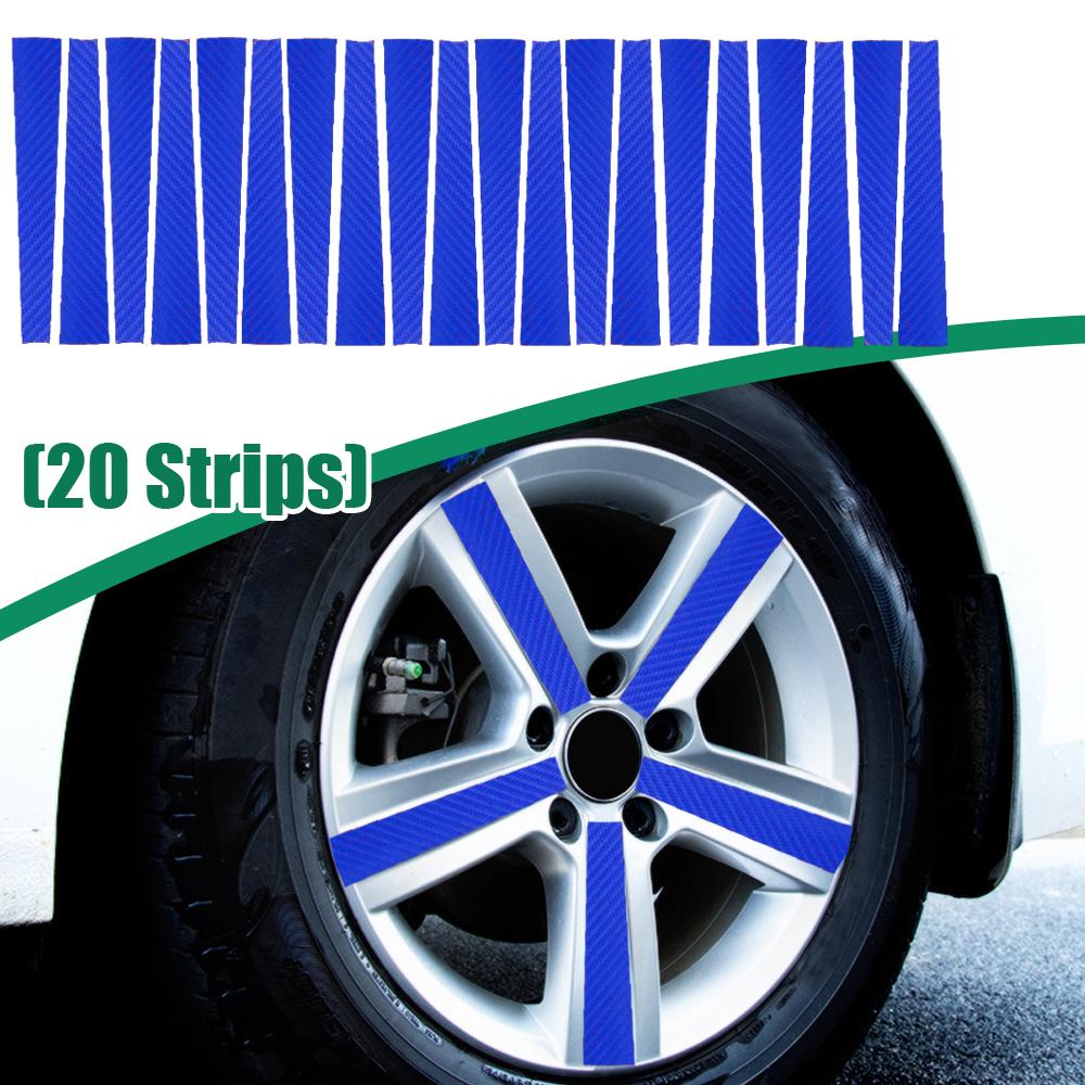 20 шт./компл. наклейка для стайлинга автомобиля, наклейка из углеродного волокна, защитная пленка от царапин, аксессуары для обода ступицы колеса для VW Volkswagen Golf 7