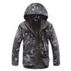 Men's Softshell Waterproof Camouflage Jacket Windproof Fleece Tactical Jacket Warm Army Military Uniform Coat Outdoor Hooded Camo Hunting Clothes