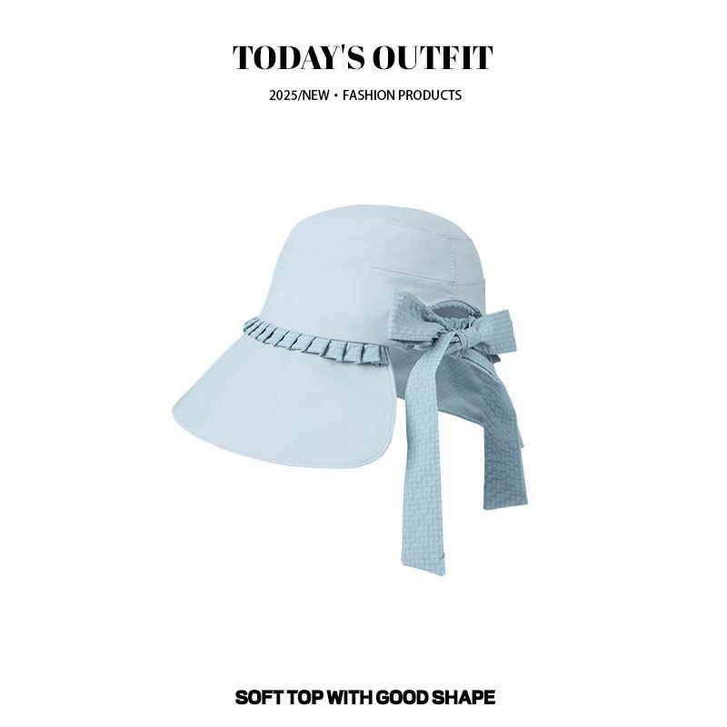 Summer Versatile Sun Protection Sun Hat for Women's New Wrap Around Large Hat with Bow Fisherman's Hat