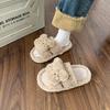 2025 новые милые плоские тапочки из овечьей шерсти и хлопка с рисунком, домашние нескользящие тапочки, можно носить на улице, хлопковая обувь, зимняя приливная обувь