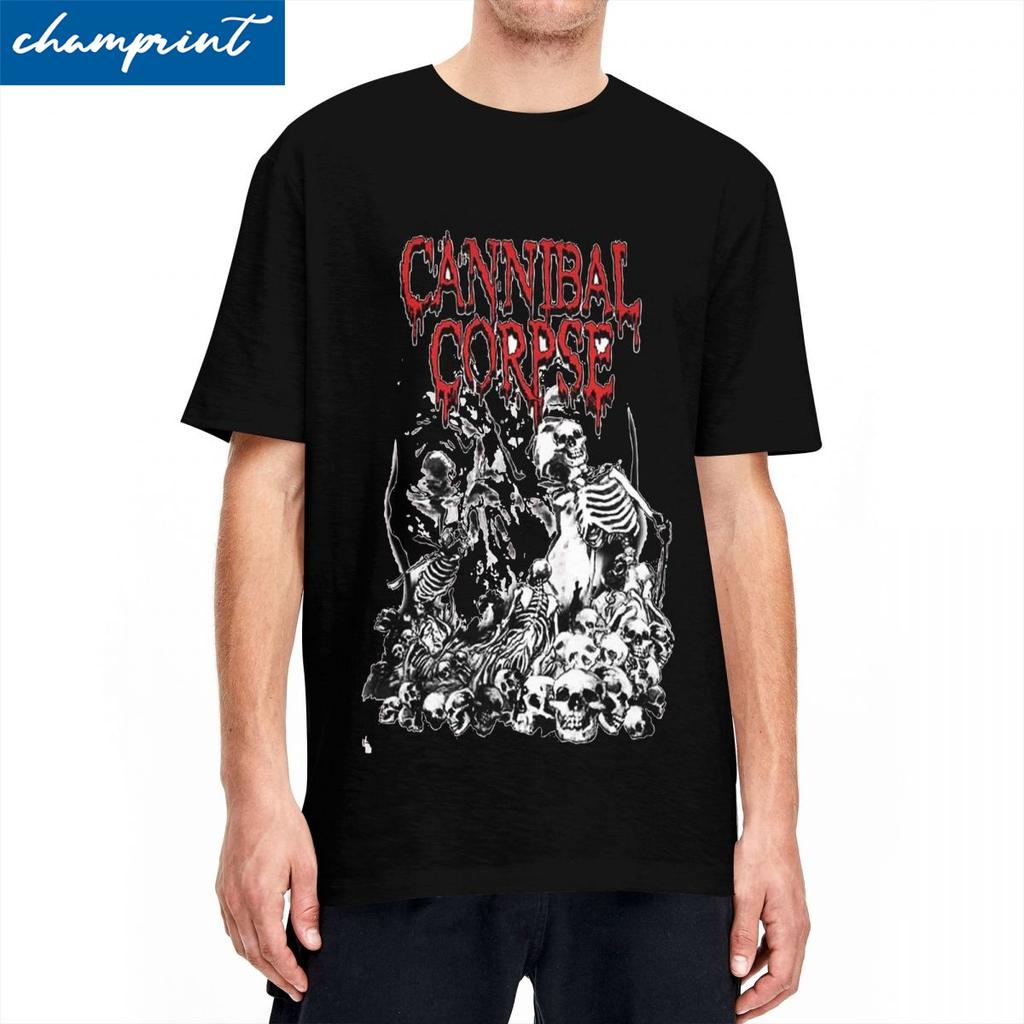 Эстетичная футболка с логотипом Cannibal Corpse для мужчин, хлопок, короткий рукав, группа Death Metal, круглый вырез, летняя одежда - Мужская летняя Co...