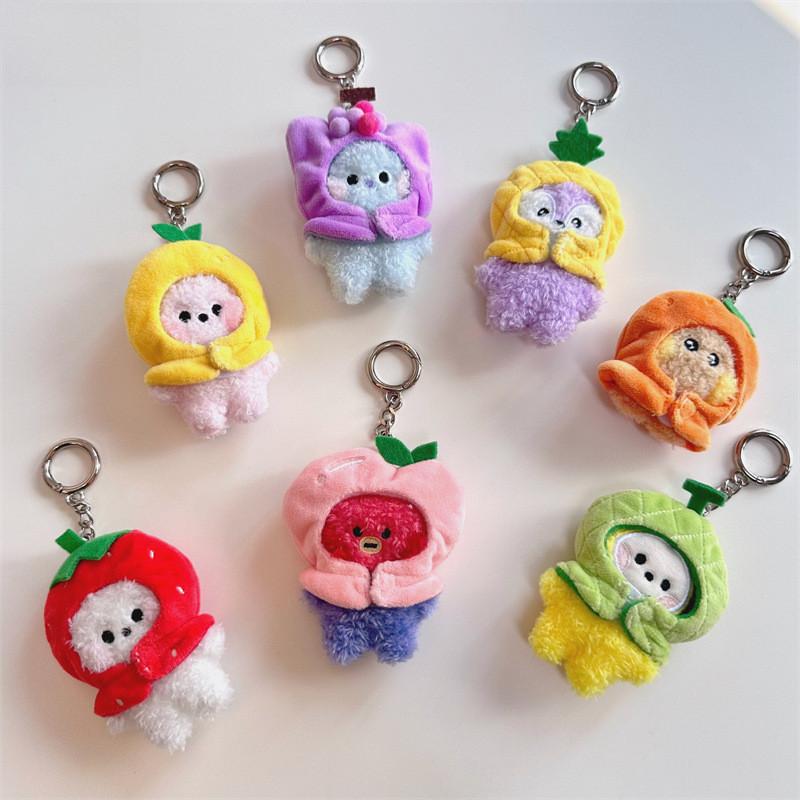 Animal Plush Fruit Keychain Cartoon Stuffed Doll Bag Pendant Gift Decoration