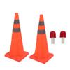 2 Pack Collapsible Traffic Cones Reflective 70cm Height Multi Functional Orange Road Safety Cone