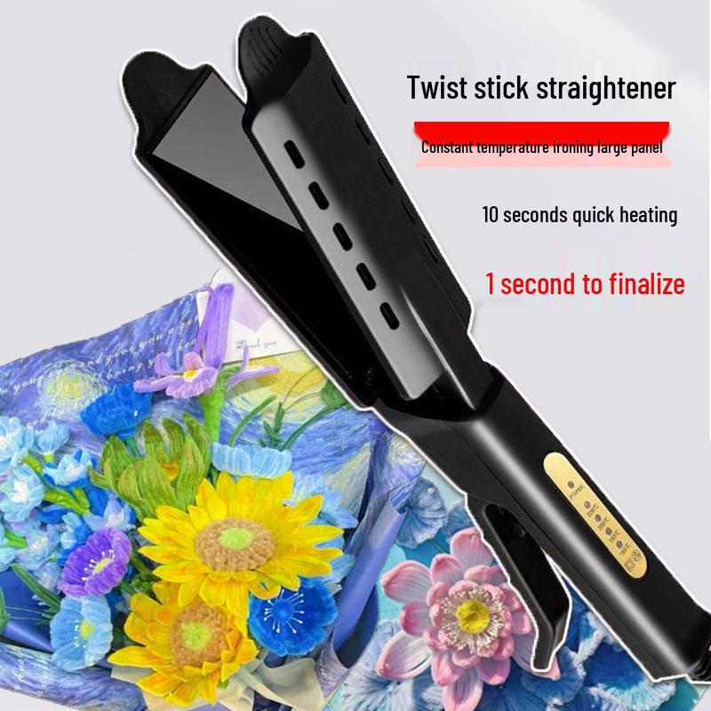 Мини-портативный выпрямитель и плойка для волос с зажимами-помпонами для очистки трубок