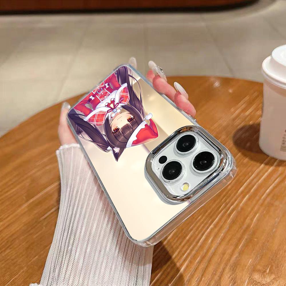 Чехол для телефона C-Chocola Nekopara Для Iphone 17 16 15 14 13 12 11 Pro Max Xr Air Plus Силиконовый чехол Серебристый чехол с жесткой оболочкой