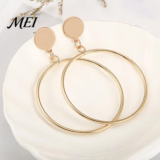 Draped Style Earrings 1 Pair Drop for Women, Large Circle Earrings, European Small Face Enhancing Daily Wear Casual Commuting
