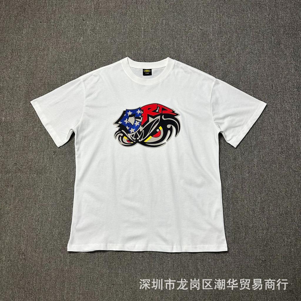 24SS Cross-border European and American trendy brand Corteiz Alcatraz eye pattern printed short-sleeved T-shirt men's and women's loose summer