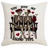 Halloween Couple Skull Print Pillowcase Home Sofa Cushion Pillowcase