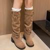 High Quality Wasteland Y2k Style Vintage Detachable Boot Barrel Western Boots for Women   Boot Shoes 35-42