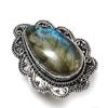 Labradorite Gemstone Handmade 925 Sterling Silver Gift Jewelry Ring Size 9 f9R59
