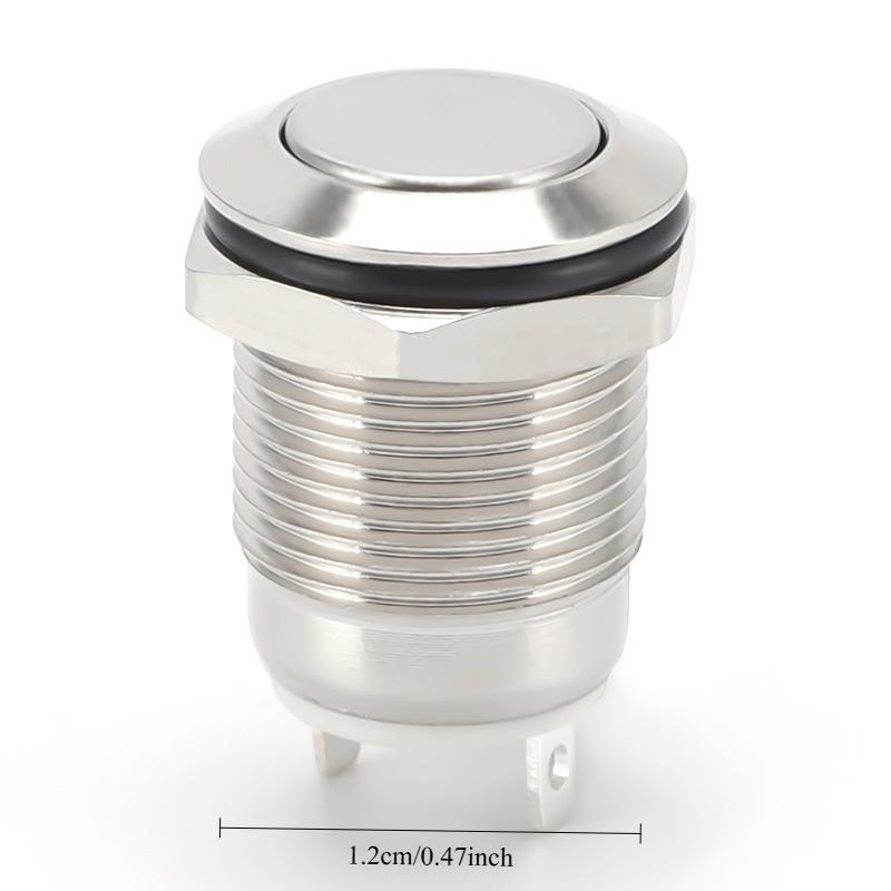 10PCS 12MM metal button switch self-reset no light jog start power switch jog button switch