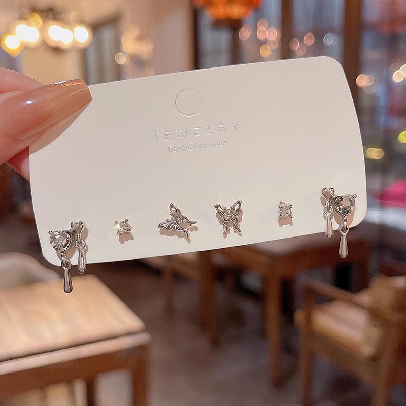 Серьги-бабочки с цирконом: Набор для ухода за ушами из серебра S925 для женщин - элегантные и роскошные ювелирные изделия