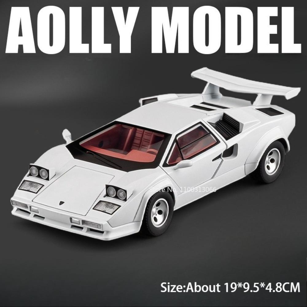 1:24 Alloy Lambor Countach LP500S Valkyrie Toys Models Diecast Cars Light Sound Rubber Tires Miniature Car for Child Adult Gifts