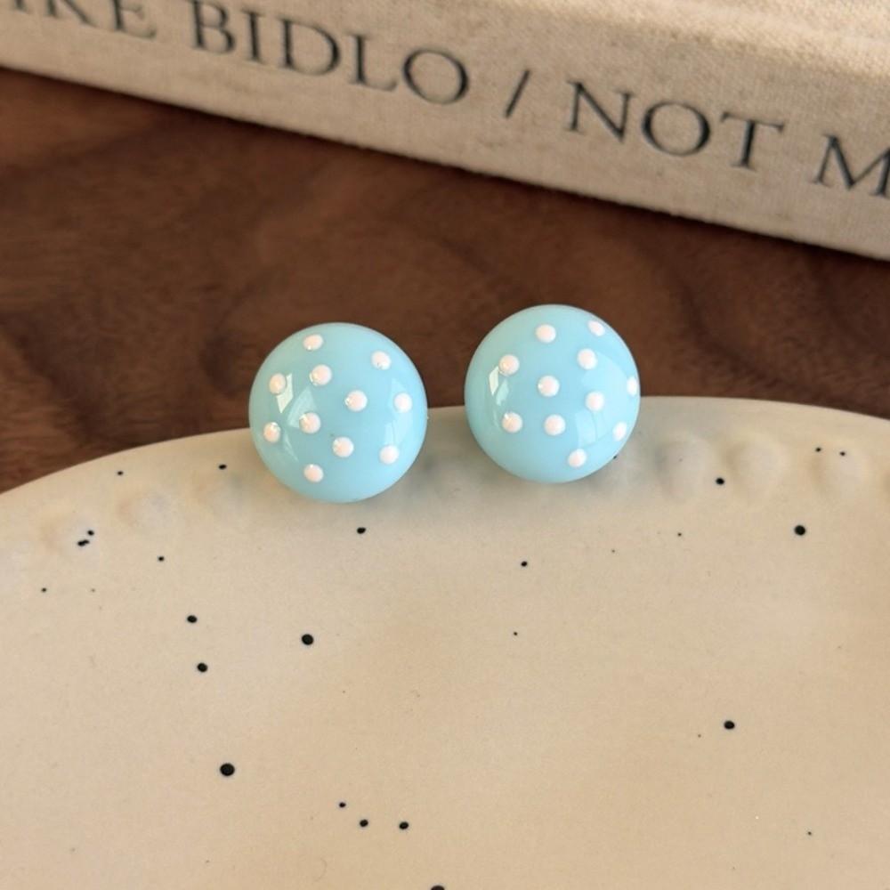 Flower Round Stud Earrings Temperament Jewelry Gift Elegant Polka Dot Earrings Party