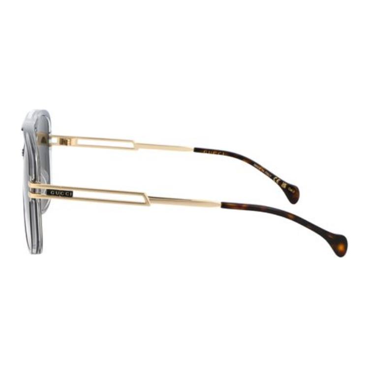 Gucci Aviator Sunglasses Grey/Gold Unisex Eyewear GG1105S-001