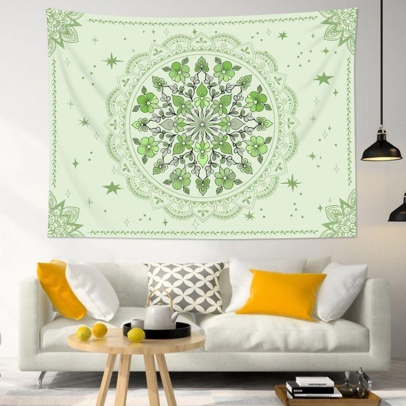 Watercolor Butterfly Eucalyptus Mandala Tapestry, Fresh Wall Hanging, Bohemian Wall Decor for Bedroom Dormitory