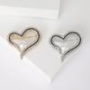 Simple Pearl-Set Diamond Love Brooch, High-End Exquisite Heart-Shaped Corsage Fashion Coat, Shawl Anti-Light Buckle
