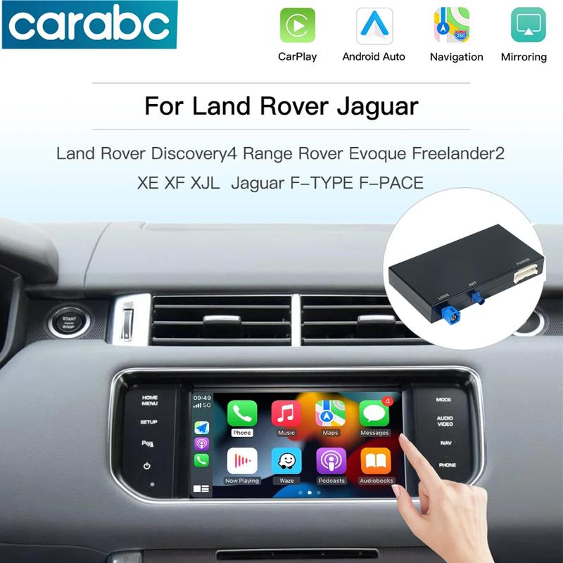 CARABC Wireless Carplay Android Auto For Land Rover Jaguar Discovery 4 Evoque Freelander 2 XE XF XJL Mirroring Decorder Box