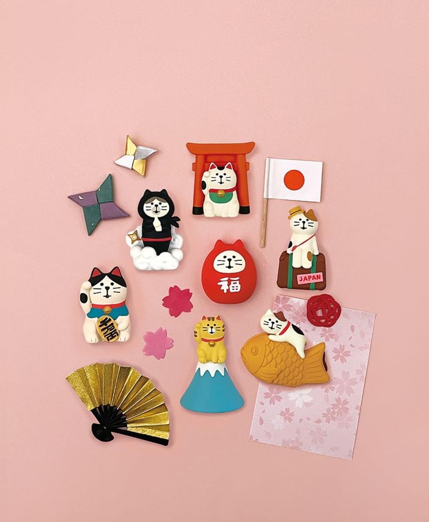 Decor Corporation concombre Магнит на холодильник для путешествий по Японии W3 Манеки-неко (Lucky Cat) Размер приблизительно. D1.8 H4.3 ZCB-29521