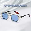 Metal Frame Fasnhion Sunglasses for Men Polygon High-End Sense UV400 Resistant Driving Specific Sunglasses Trendy Women Goggle